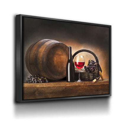 Red Wine & Barrel Canvas Wall Art