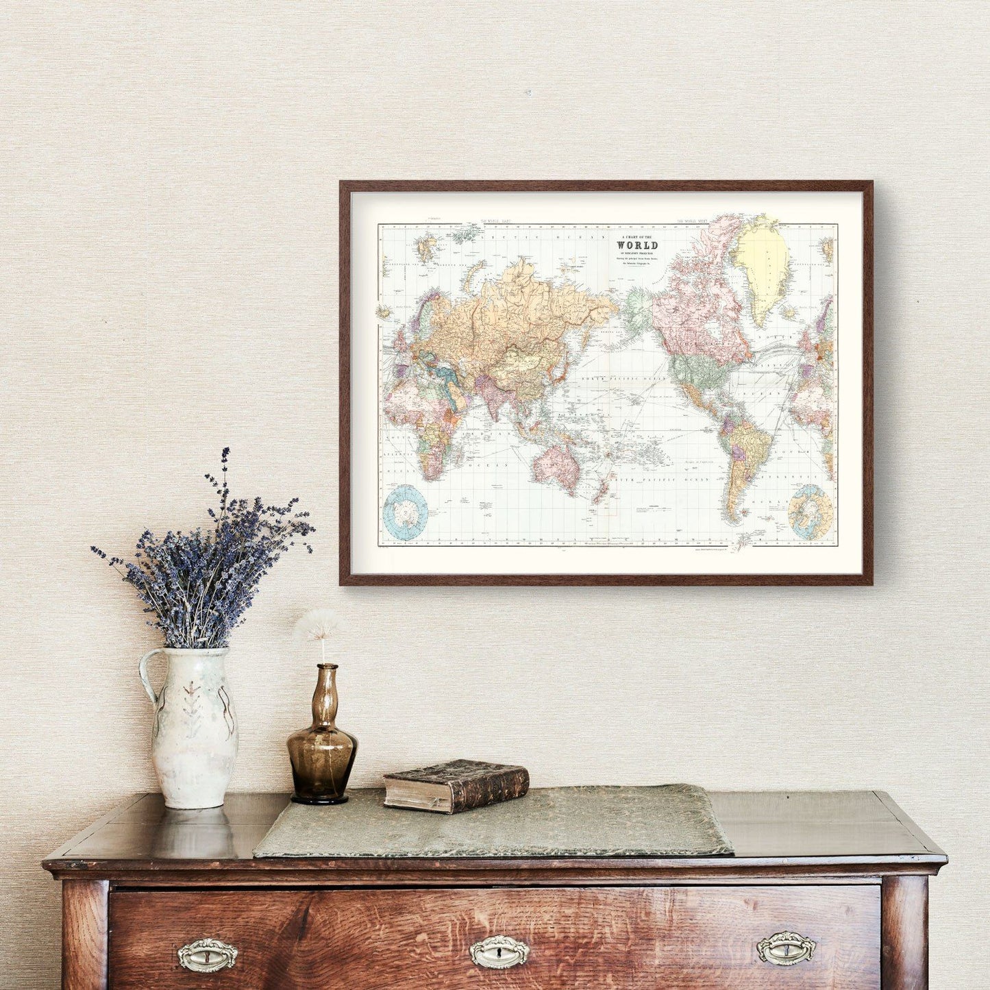 Vintage World Map, 1904
