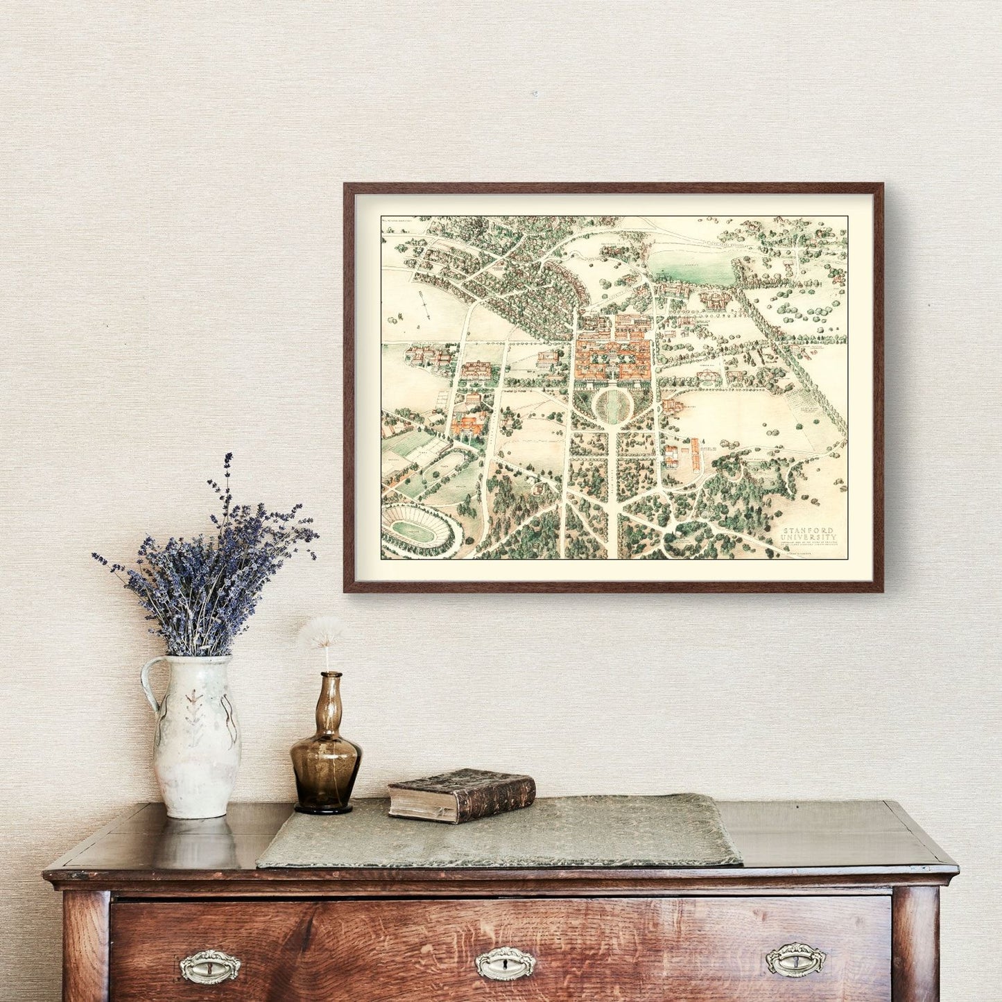 Vintage Map of Stanford University, California, 1934