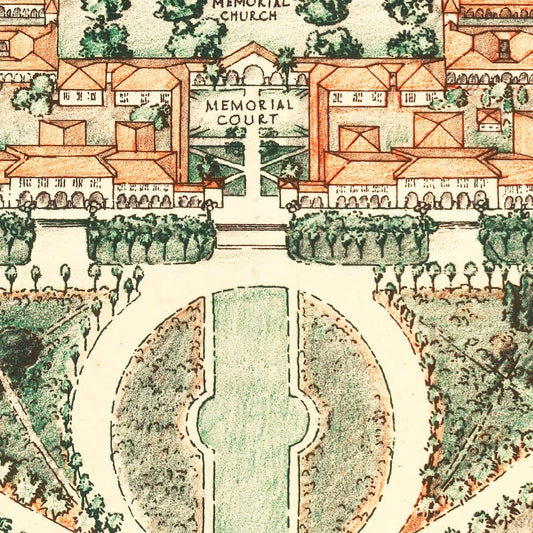 Vintage Map of Stanford University, California, 1934