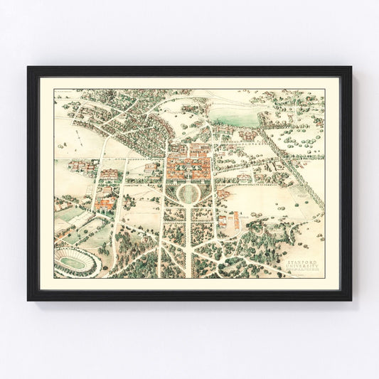 Vintage map of Stanford, California, 1934