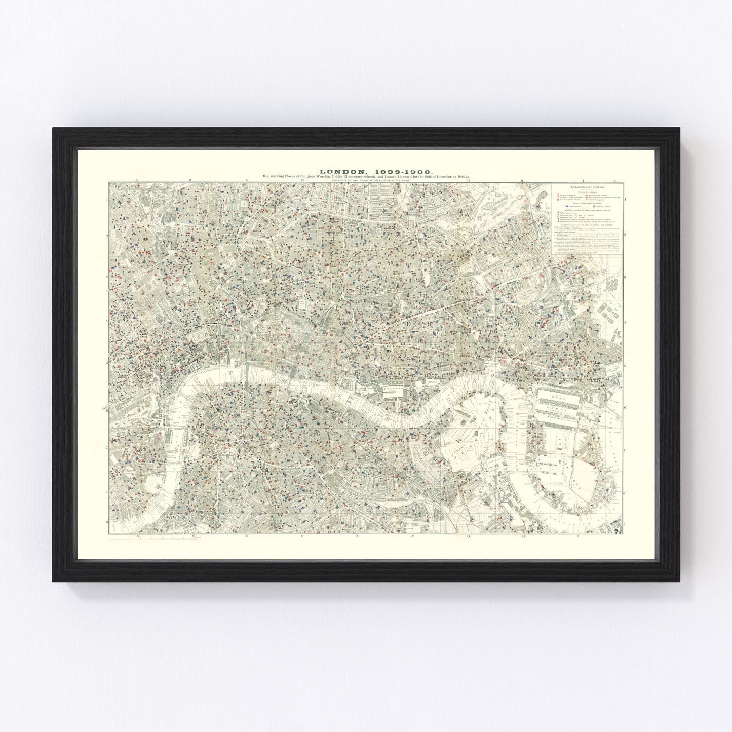 vintage map of London, England, 1903