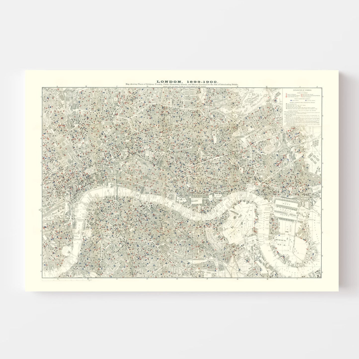 Vintage Map of London, England, 1903