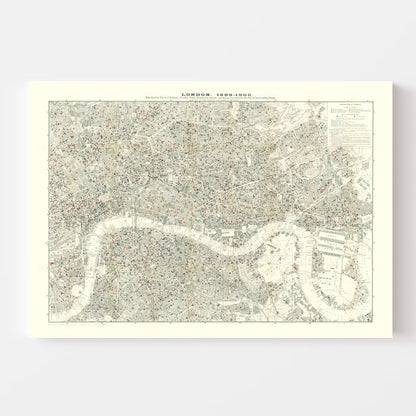 Vintage Map of London, England 1903