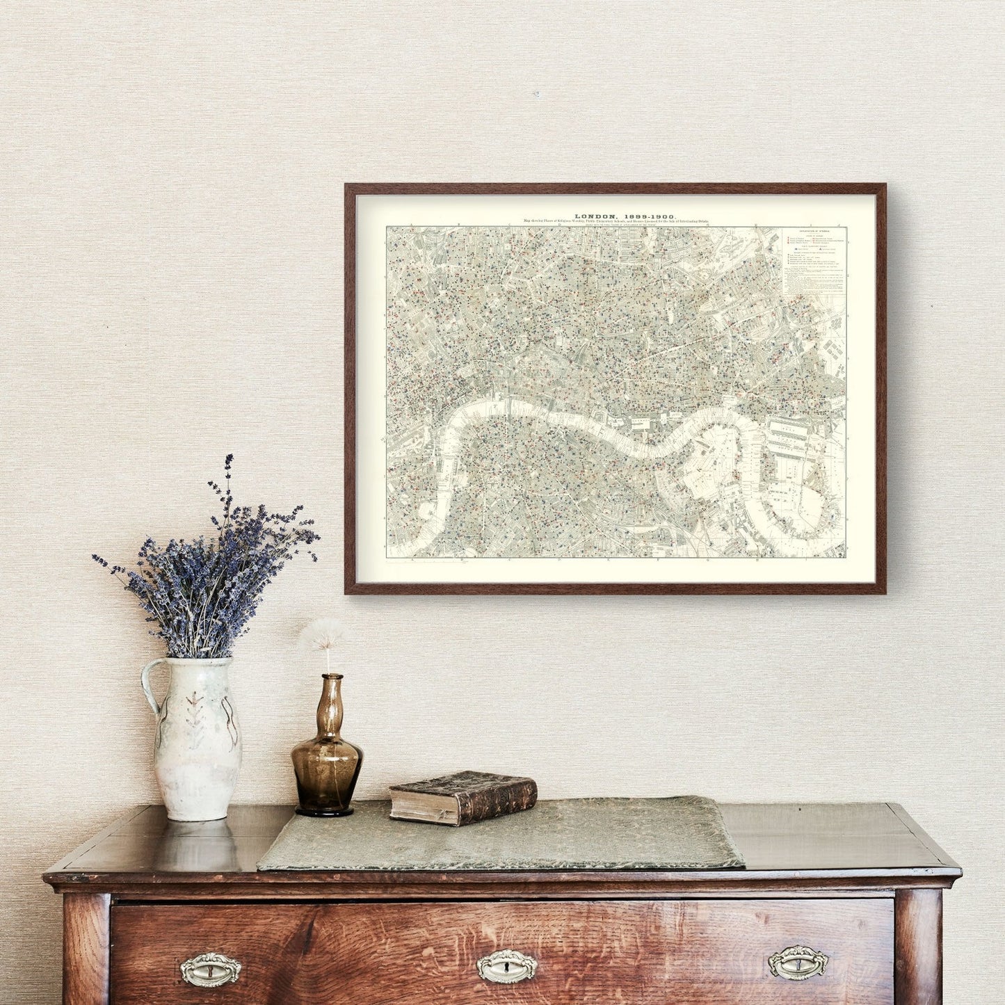 Vintage Map of London, England, 1903