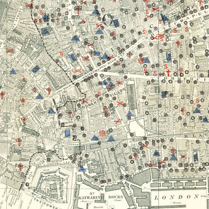 Vintage Map of London, England 1903