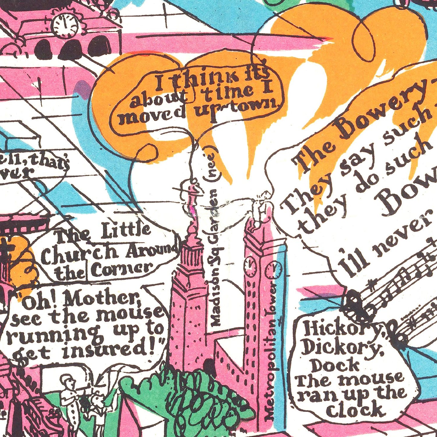 Vintage Map of New York City, New York, 1925