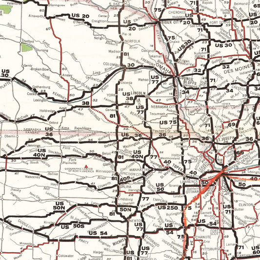 United States Highways Vintage Map, 1926