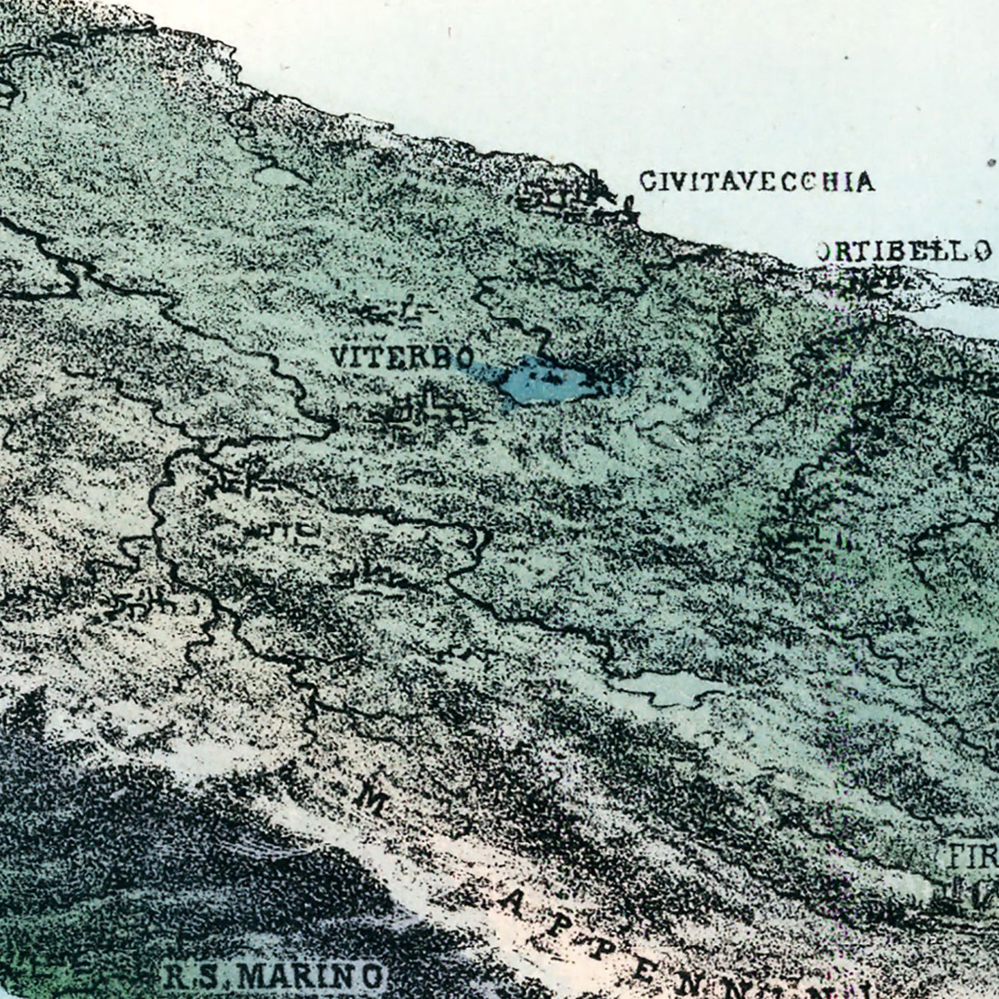 Vintage Map of Italy, 1853