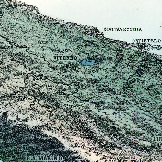 Vintage Map of Italy, 1853