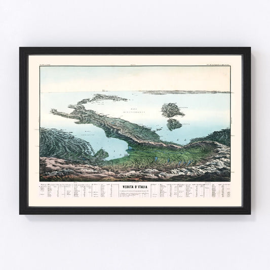 Vintage map of Italy, 1853