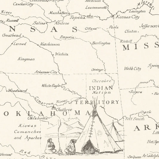 Vintage Map of the United States, 1926