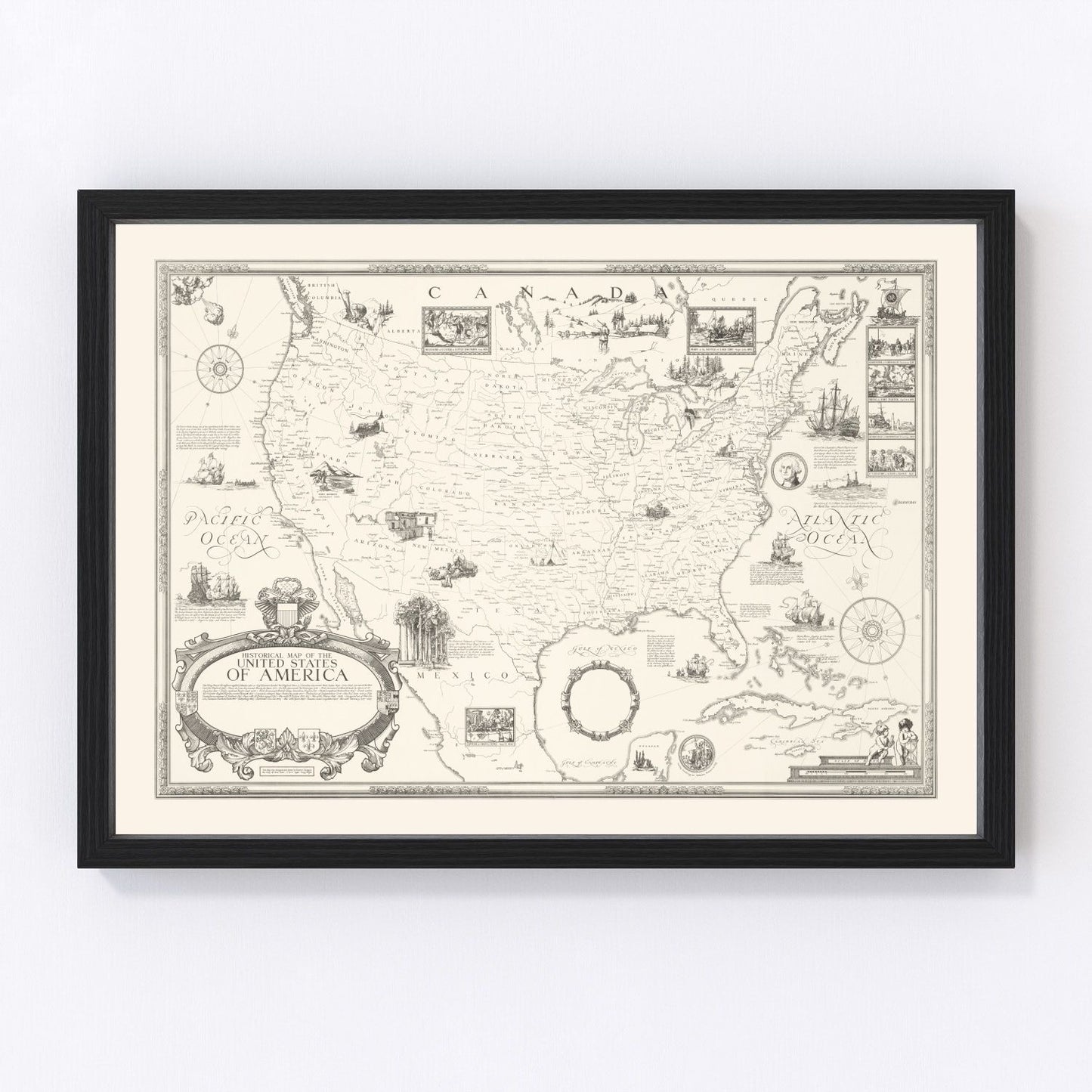 Vintage map of the United States, 1926