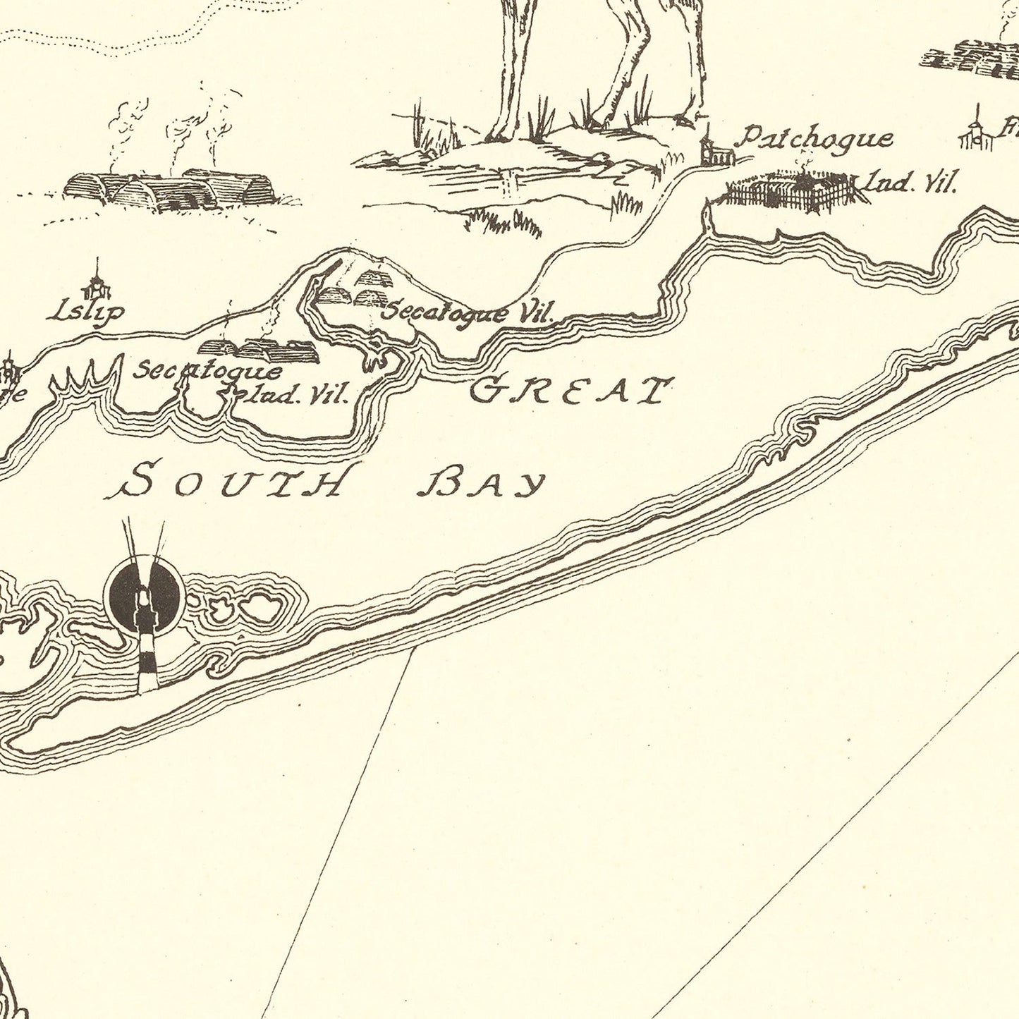 Vintage Map of Long Island, New York, 1925
