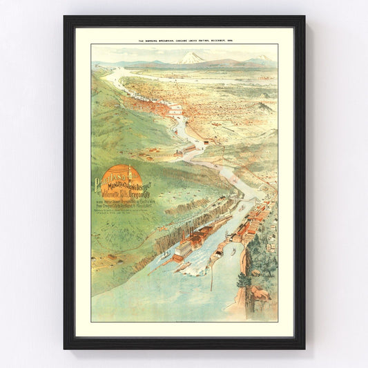 Vintage map of Portland, Oregon, 1896