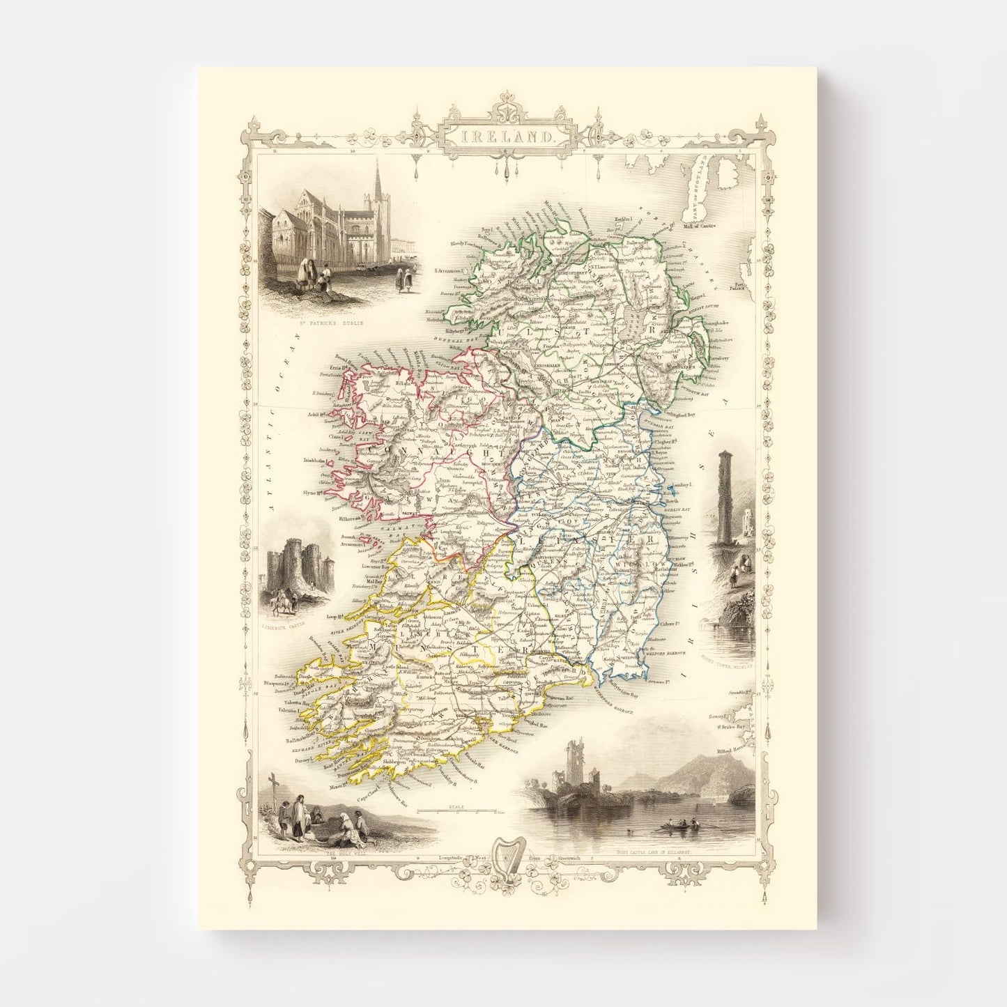 Vintage Map of Ireland, 1851
