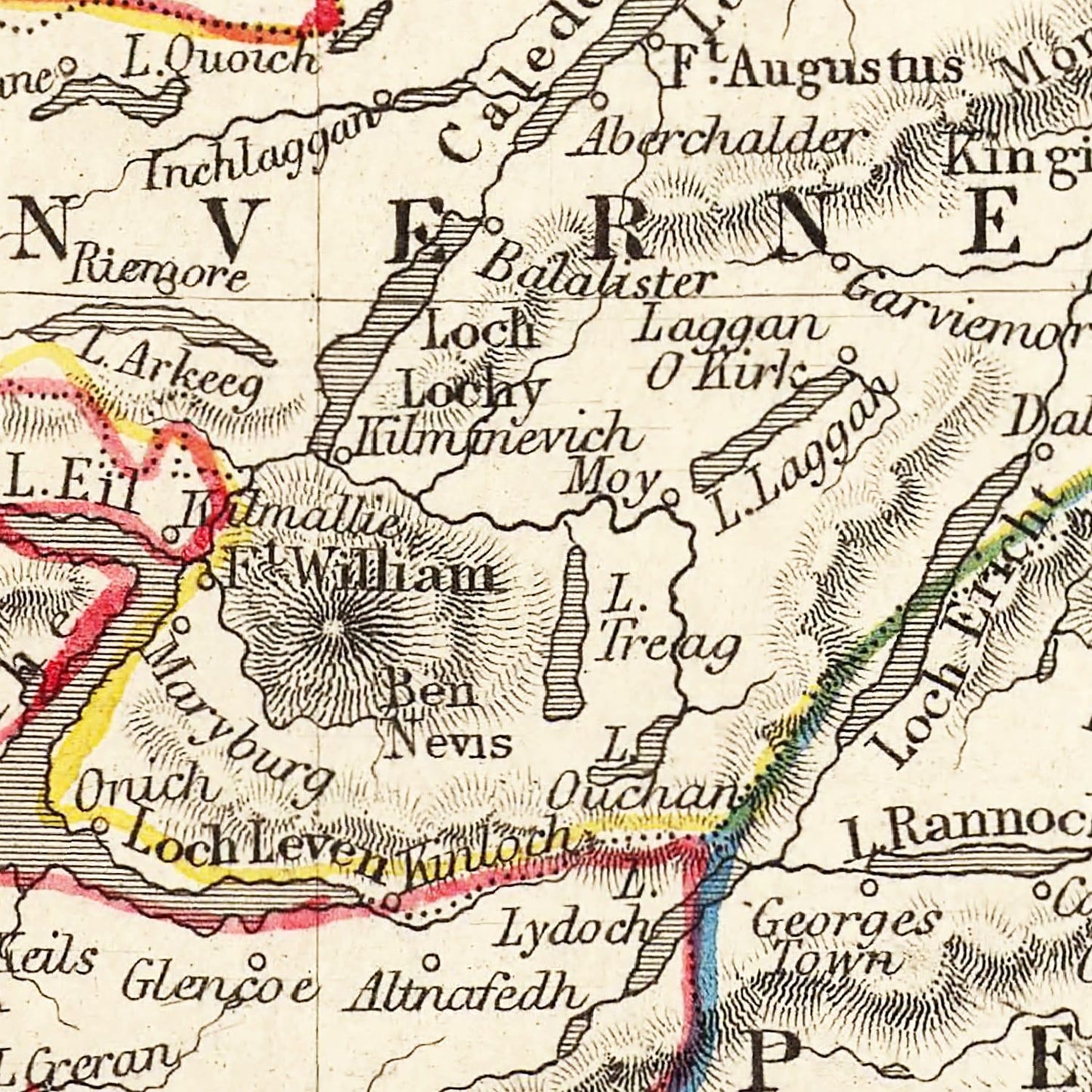 Vintage Map of Scotland, 1851