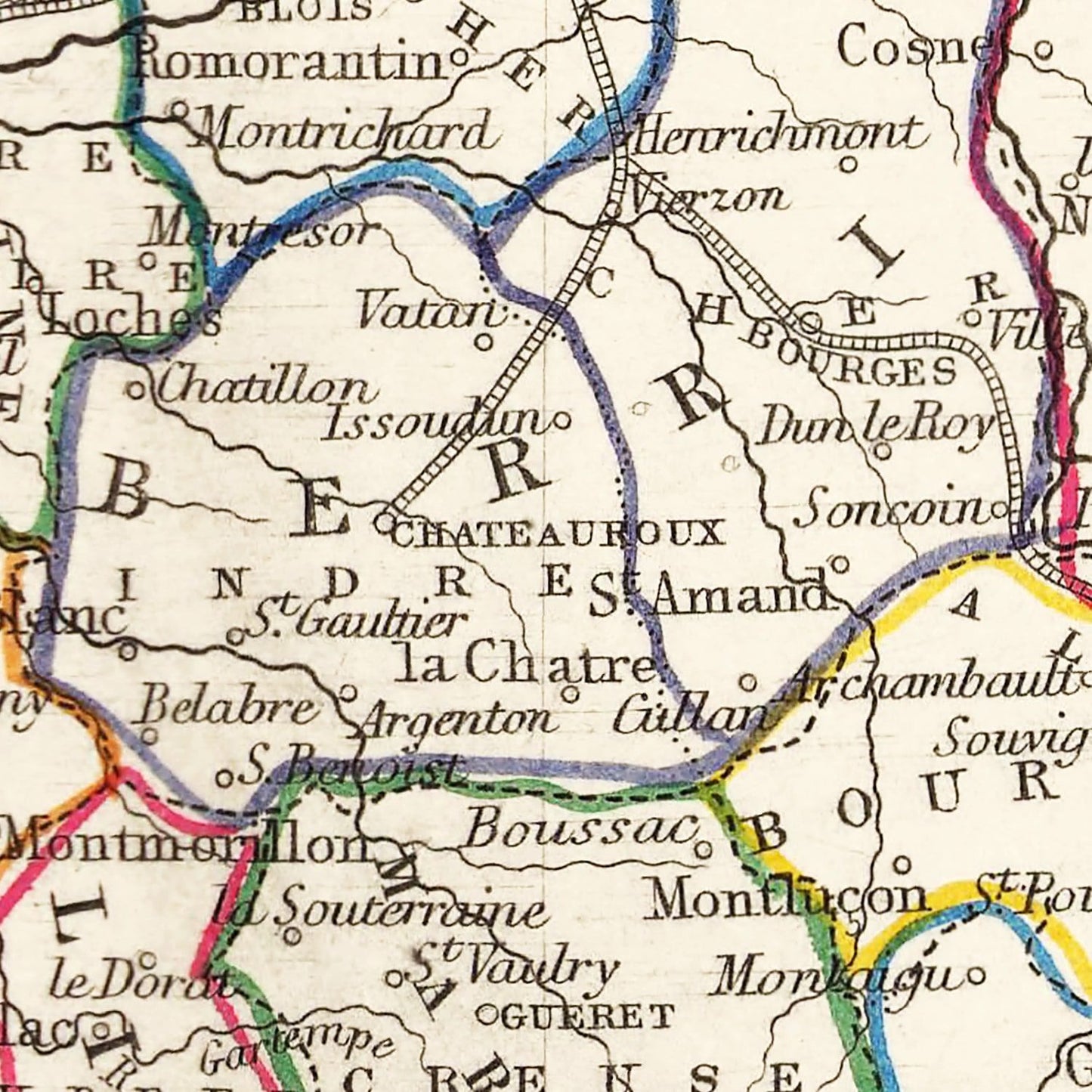 Vintage Map of France, 1851