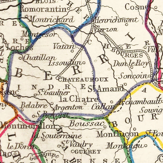 Vintage Map of France, 1851