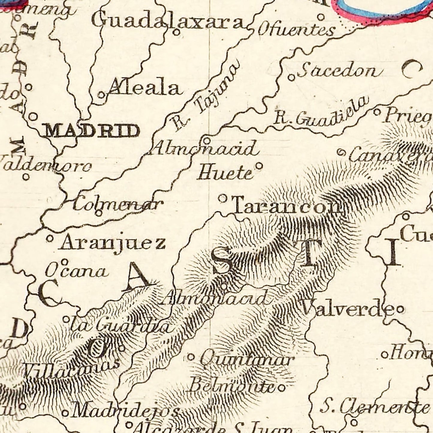 Vintage Map of Portugal & Spain, 1851