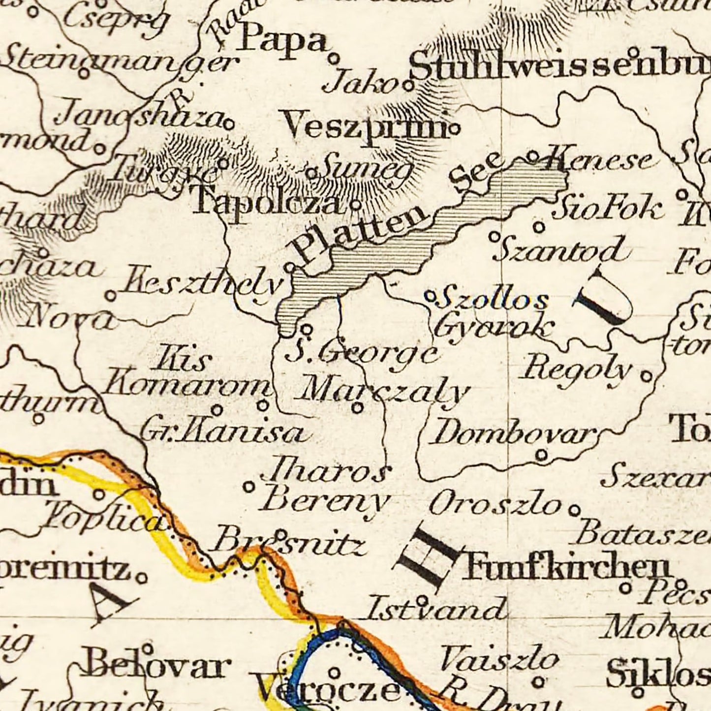 Vintage Map of Austria, 1851