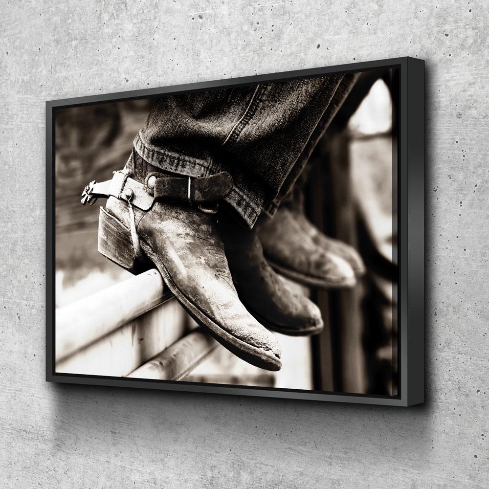 Cowboy Boots and Spurs western canvas wall art