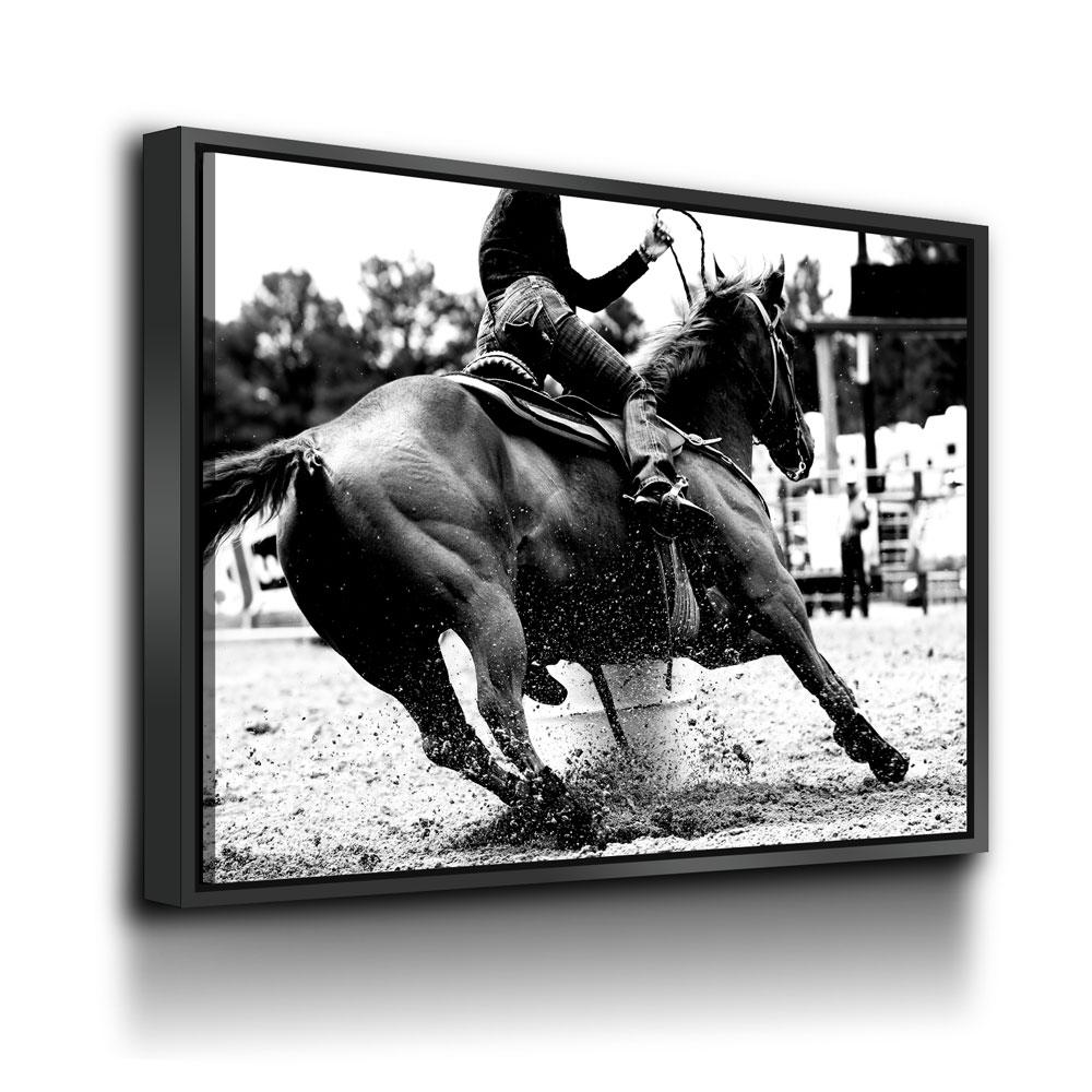 Barrel Racing Girl Cowgirl Canvas Wall Art