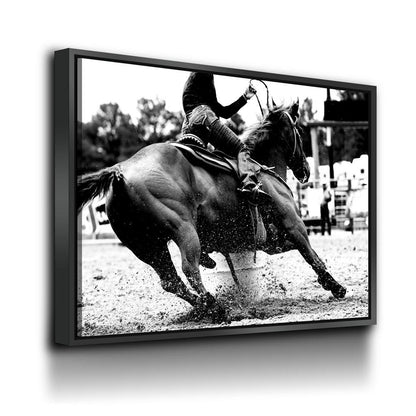 Barrel Racing Girl Cowgirl Canvas Wall Art