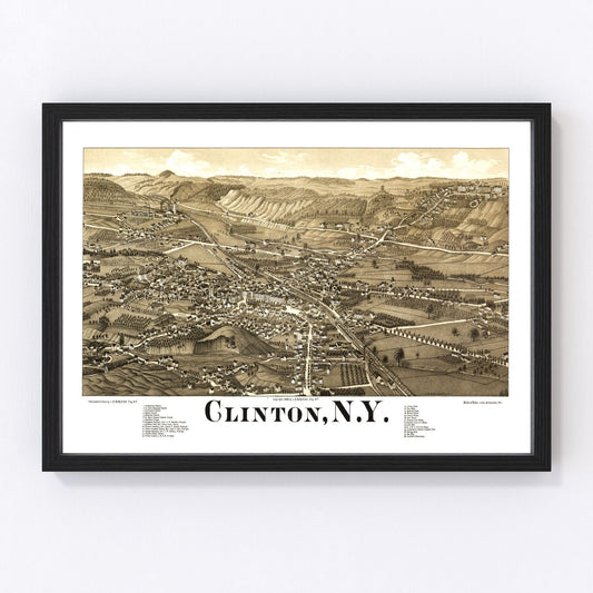 vintage map of Clinton, New York, 1885