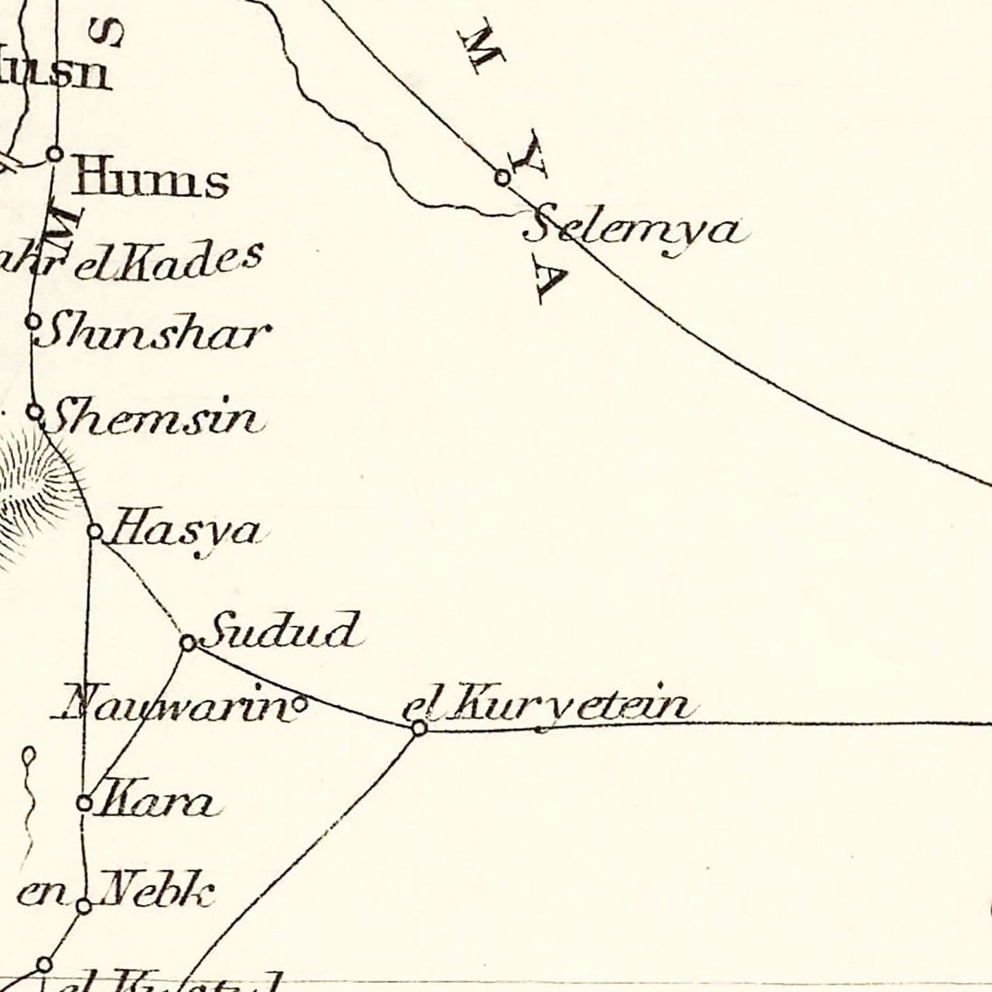 Vintage Map of Syria, 1851