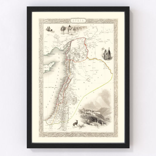 Vintage map of Syria, 1851