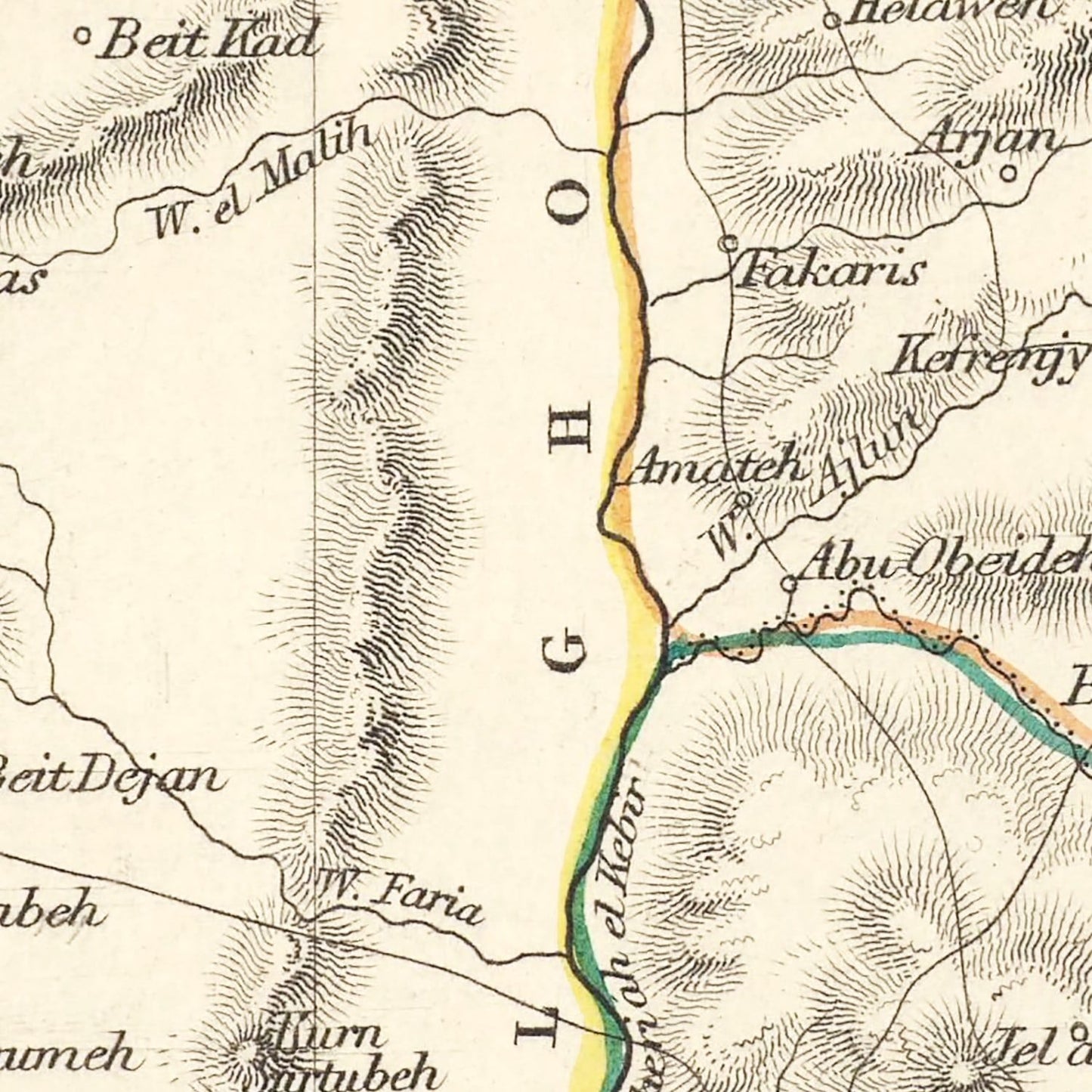 Vintage Map of Modern Palestine, 1851