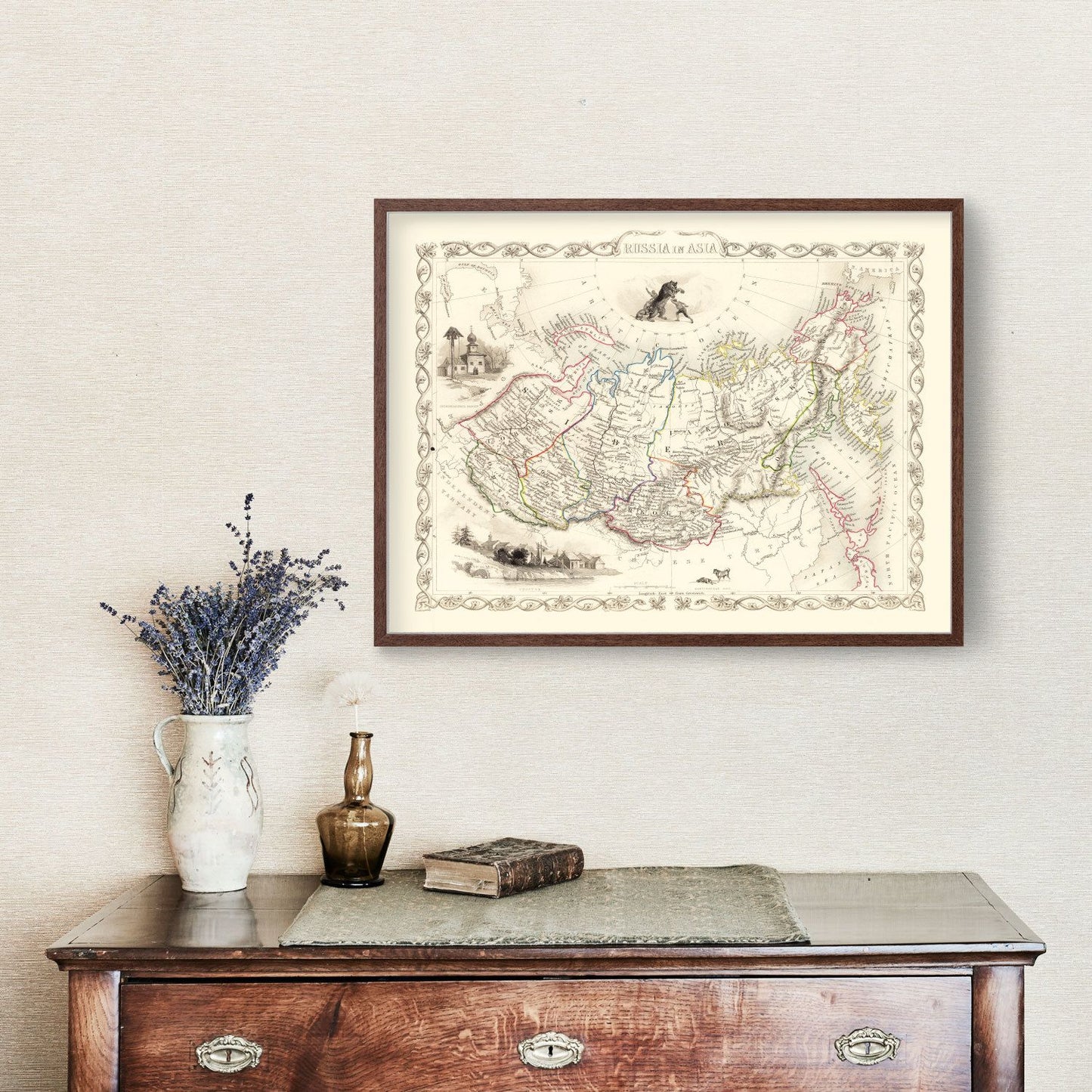 Vintage Map of Russia in Asia, 1851