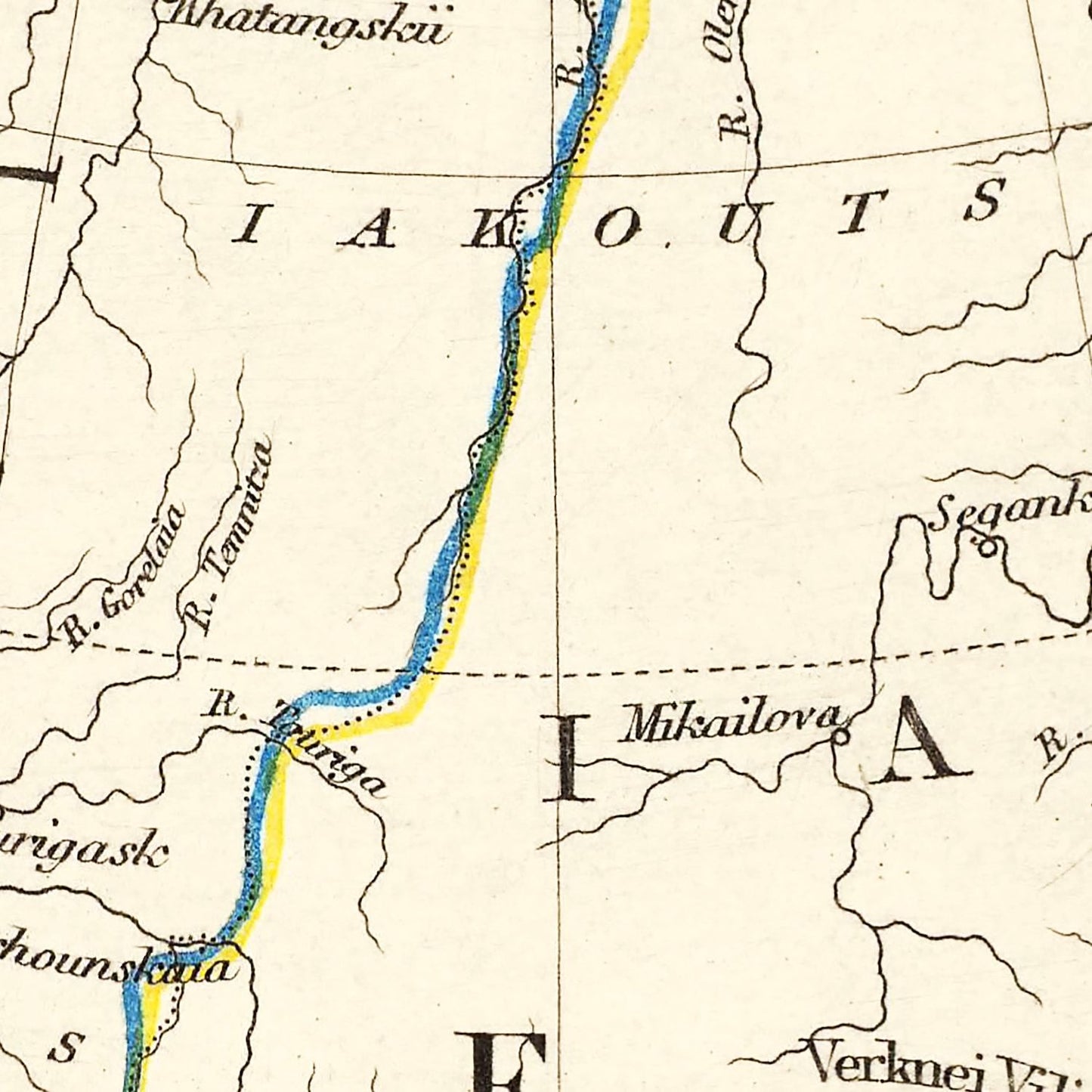 Vintage Map of Russia in Asia, 1851