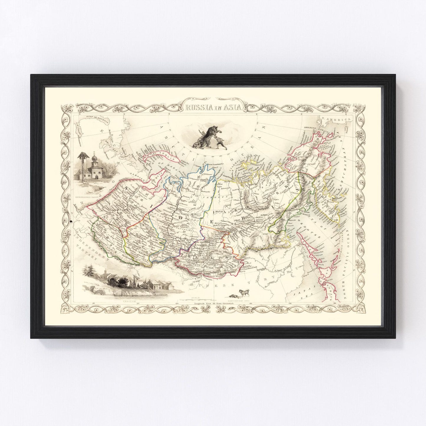 Vintage map of Russia in Asia, 1851
