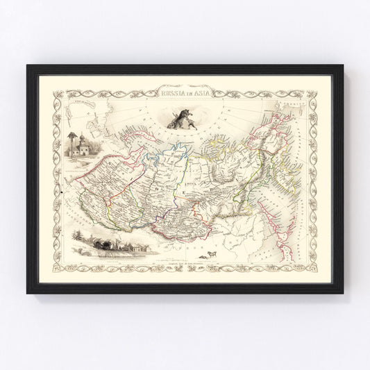 Vintage map of Russia in Asia, 1851