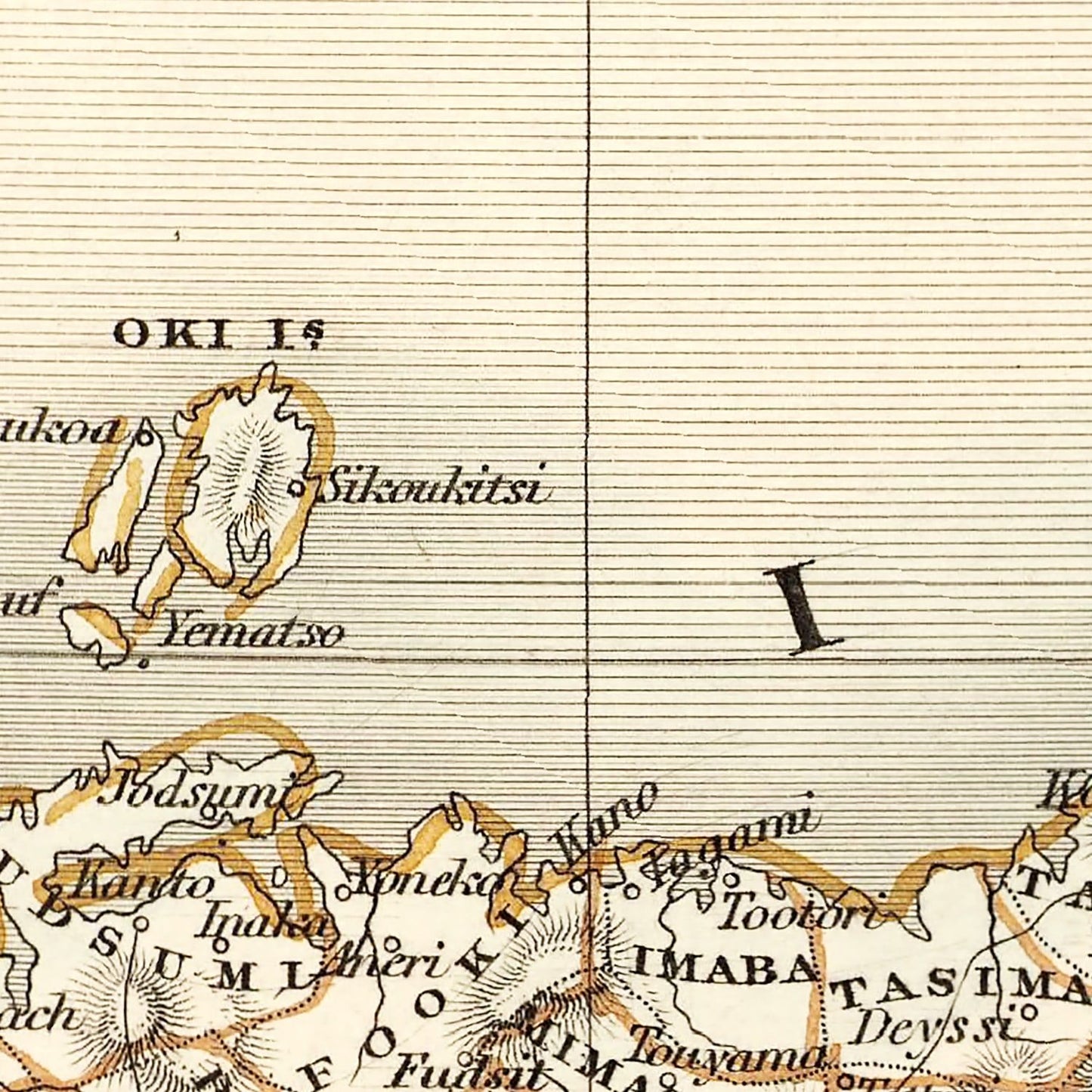 Vintage Map of Japan and Korea, 1851