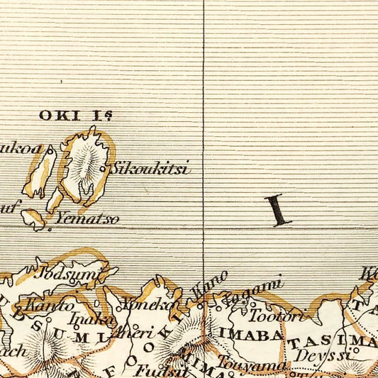 Vintage Map of Japan and Korea, 1851