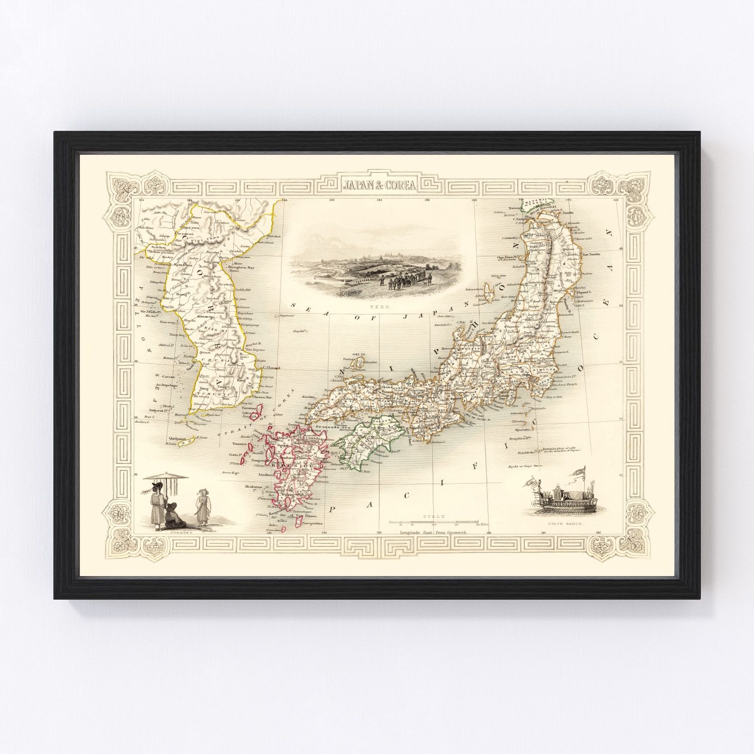 Vintage map of Japan and Korea, 1851