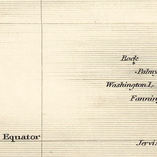 Vintage Map of Polynesia & Pacific Islands, 1851