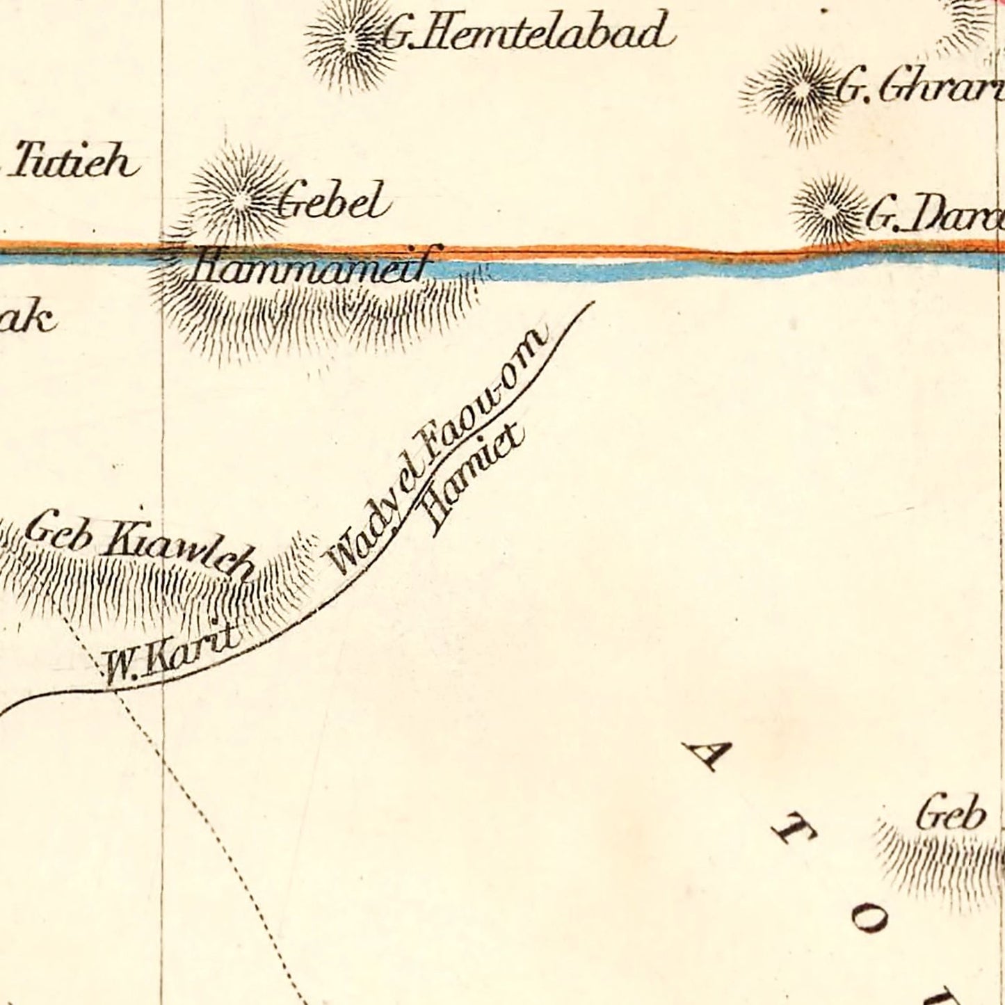 Vintage Map of Egypt and Saudi Arabia, 1851