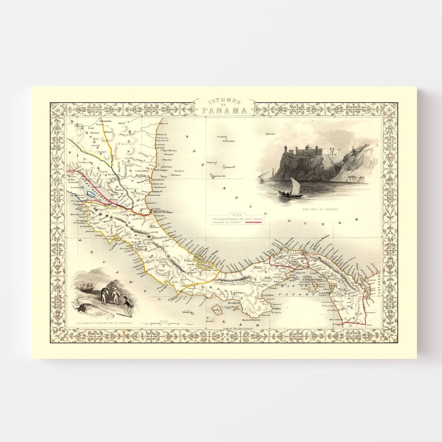 Vintage Map of Panama, 1851