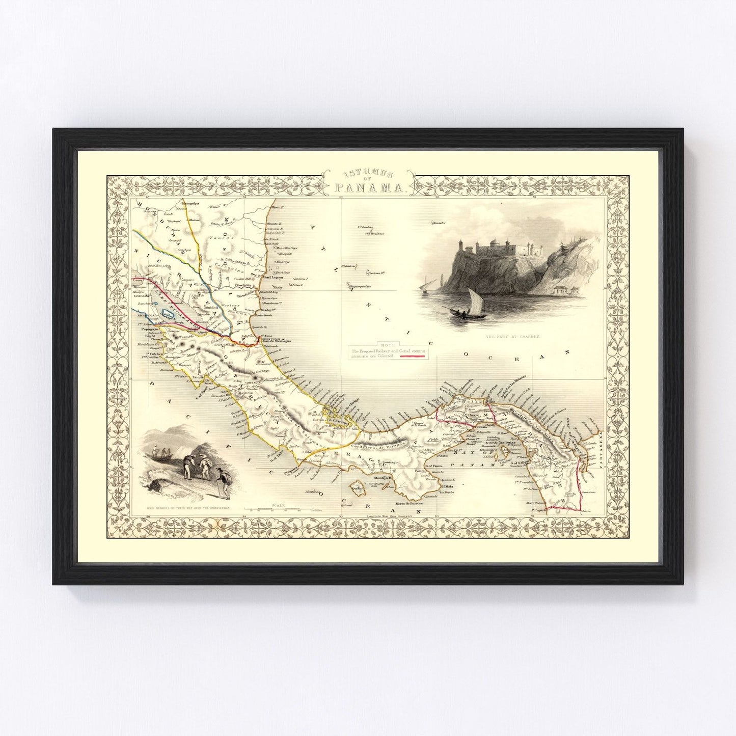 Vintage map of Panama, 1851