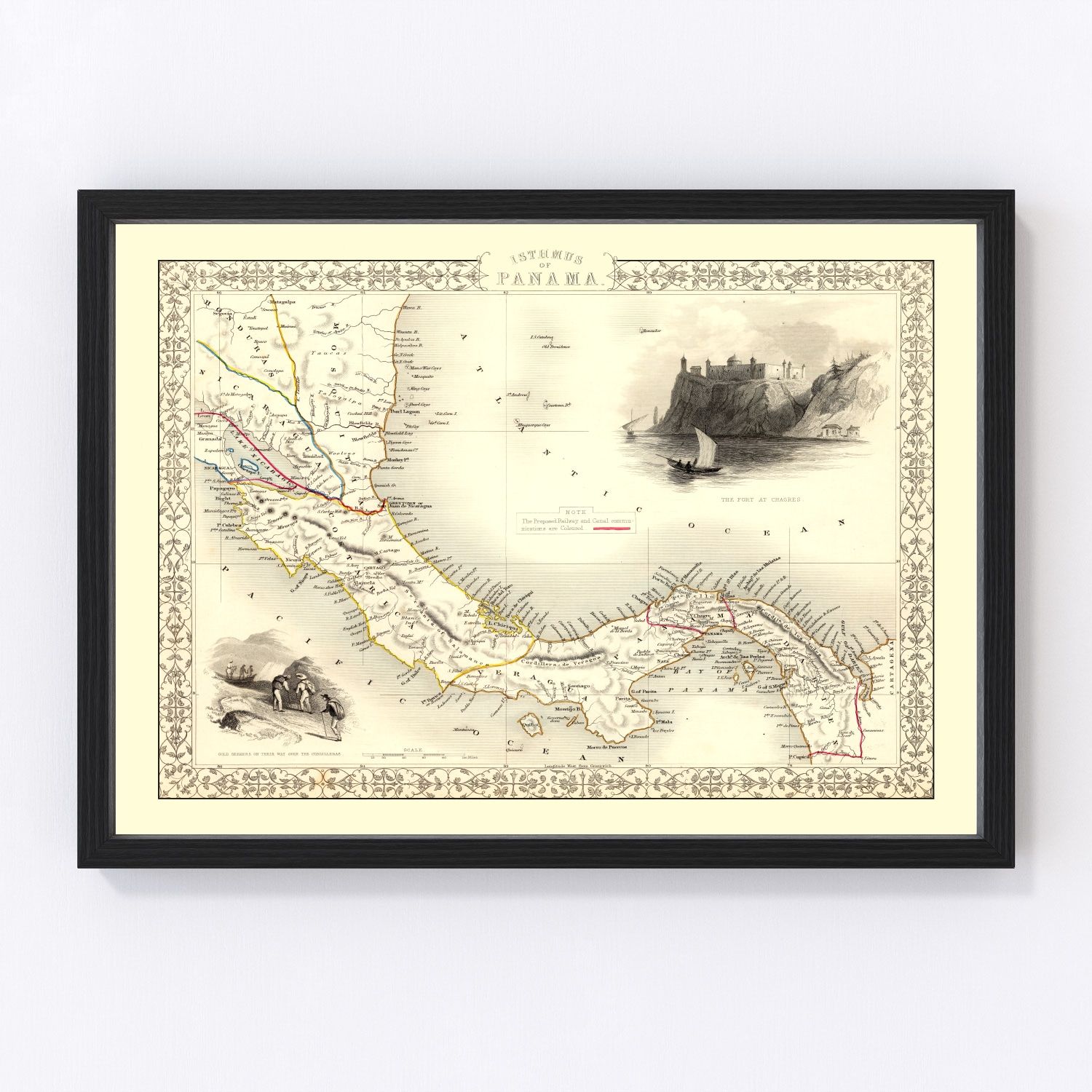 Vintage map of Panama, 1851