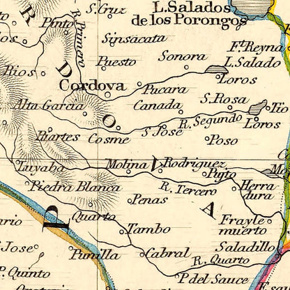 Vintage Map of Chile and La Plata, 1851