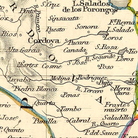 Vintage Map of Chile and La Plata, 1851