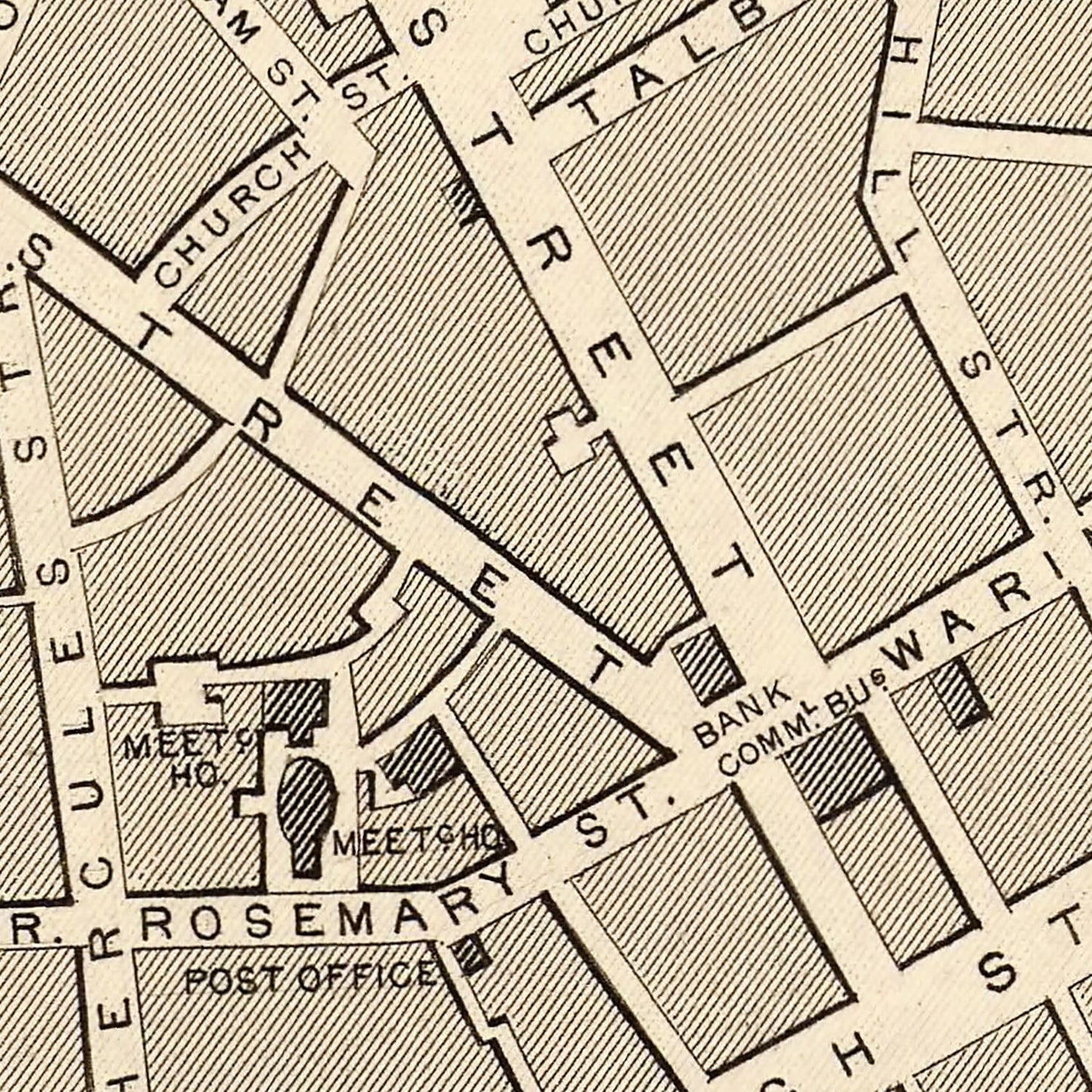 Vintage Map of Belfast, United Kingdom, 1851