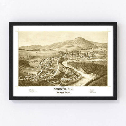 Vintage map of Corinth, New York, 1888