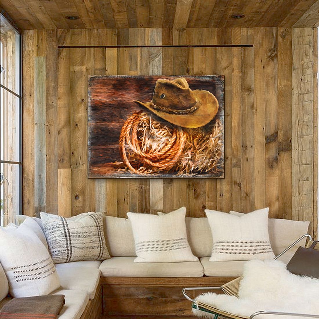 Cowboy Hat Handcrafted Wood Wall Art