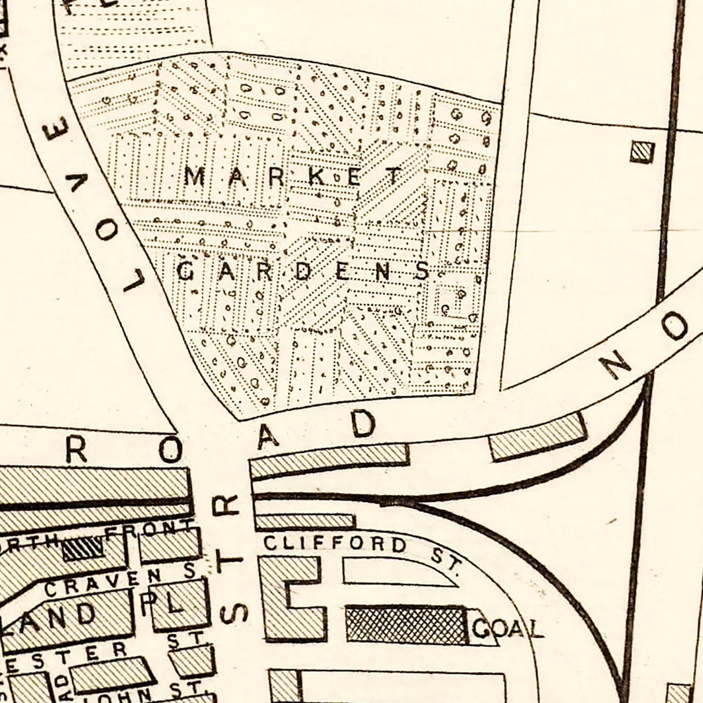 Vintage Map of Southampton, United Kingdom, 1851